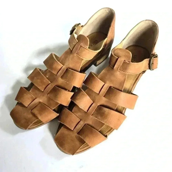 Lucky Brand Gladiator Brown Leather Sandals Sz 7 or 37.5 - Picture 1 of 10